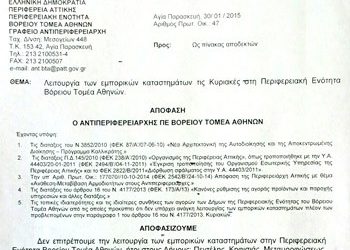 Ανοικτά μόνο 7 Κυριακές τα καταστήματα