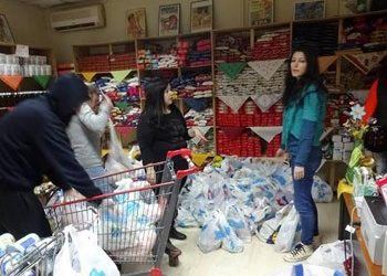 Συγκέντρωση τροφίμων από τους Εθελοντές