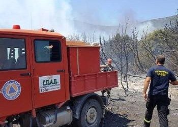 O ΣΠΑΠ στην κατάσβεση πυρκαγιάς στην Κάρυστο
