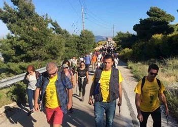 Στη 2η διάσχιση της ρεματιάς Πεντέλης - Χαλανδρίου o Γ. Καραμέρος