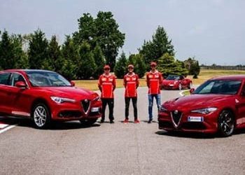 H Alfa Romeo Giulia και οι τρεις οδηγοί της Ferrari σε εντυπωσιακό βίντεο