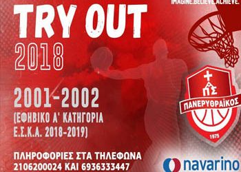Δοκιμαστικές προπονήσεις για την εφηβική ομάδα και την Under 21 του Πανερυθραϊκού