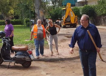 Παρόντος του δημάρχου η αποκατάσταση των ζημιών από την καταiγίδα