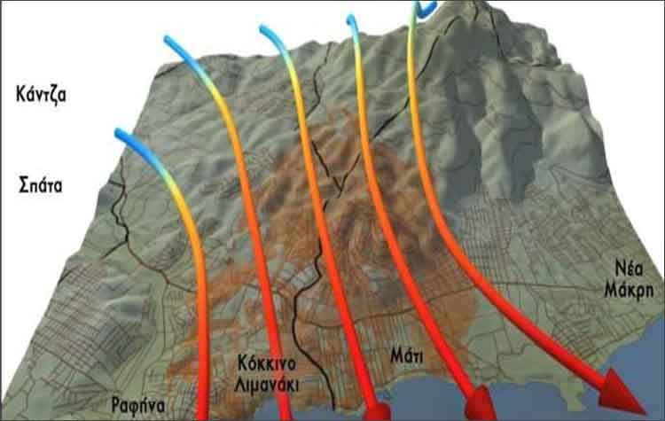 Βίντεο: Η ένταση και η κατεύθυνση των ανέμων την ώρα της φονικής πυρκαγιάς
