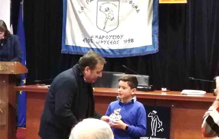 Νέους αθλητές του Α.Ο. Παραδείσου βράβευσε ο Κώστας Ρώτας