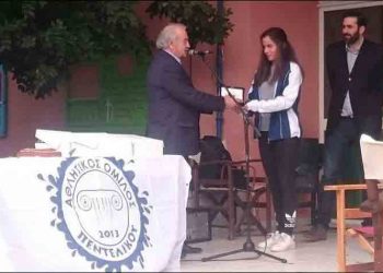 Συγχαρητήρια Στεργίου στην αθλήτρια του Α.Ο. Πεντελικού  Μαριλένα Καρύκα