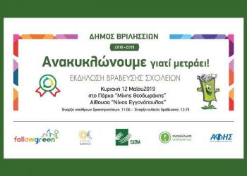 Βράβευση των σχολείων που συμμετείχαν στο διαγωνισμό «Ανακυκλώνουμε γιατί μετράει»