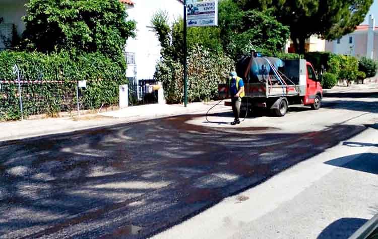 Ασφαλτόστρωση του κόμβου Χαρ. Τρικούπη και Π. Μπακογιάννη