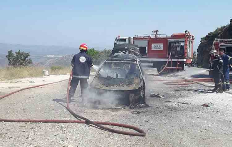 Σωτήρια επέμβαση του ΣΠΑΠ μετά από ανάφλεξη αυτοκινήτου