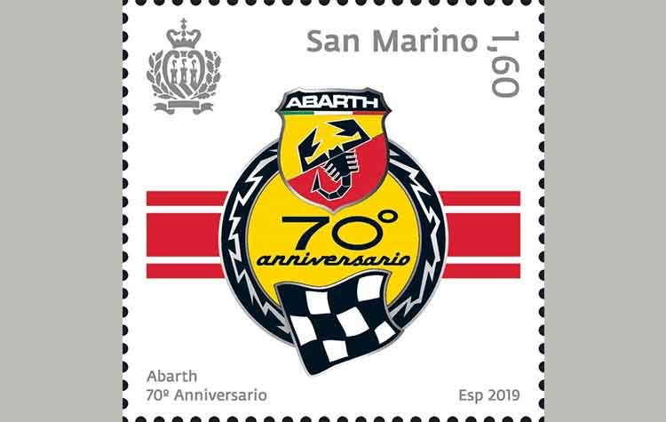 Συλλεκτικό γραμματόσημο για τα 70α γενέθλια της Abarth