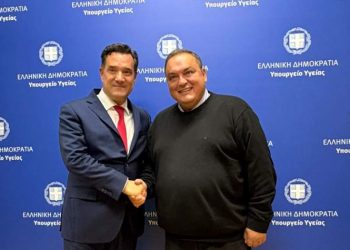 Δεξιά ο Χαράλαμπος Μπονάτσος με τον Άδωνι Γεωργιάδη
