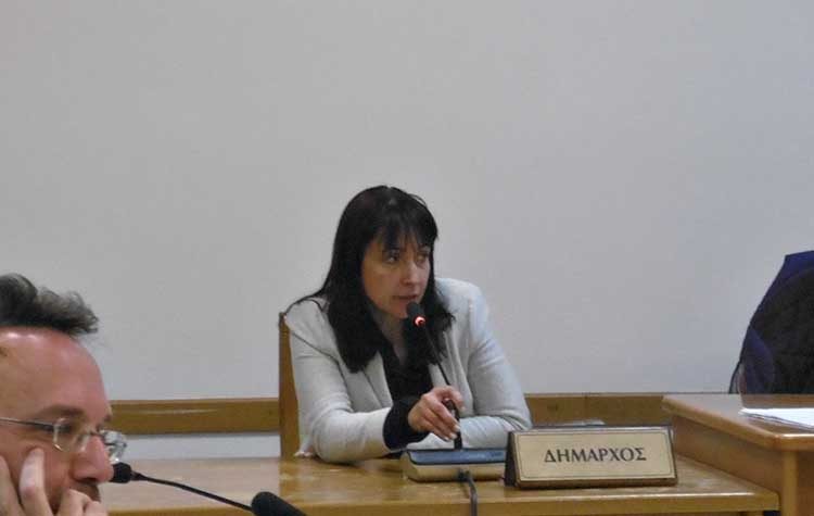 Δημοτικό Συμβούλιο (υπερ)υψηλής τάσης με φόντο τους πυλώνες