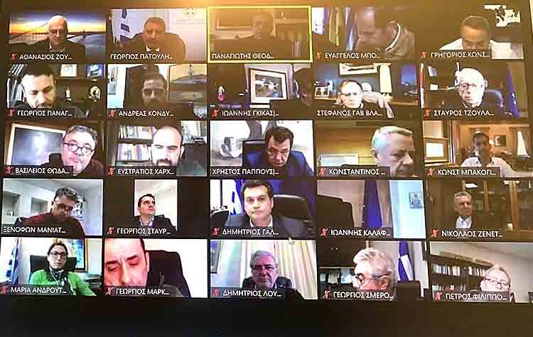 Τηλεδιάσκεψη Πατούλη - Θεοδωρικάκου και 53 δημάρχων της Αττικής