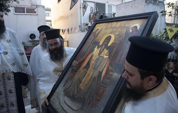 Δωρεά Θαυματουργού Εικόνος Αγίου Σπυρίδωνος εκ Νεαπόλεως Μ. Ασίας στην Ι.Μ. Νέας Ιωνίας