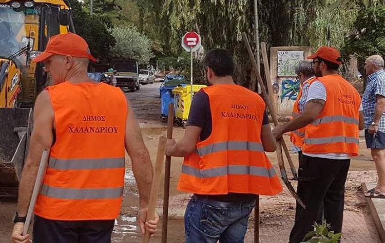 Δήμος Χαλανδρίου: Εντατικοί καθαρισμοί και οδηγίες στους κατοίκους ενόψει «Ιανού»