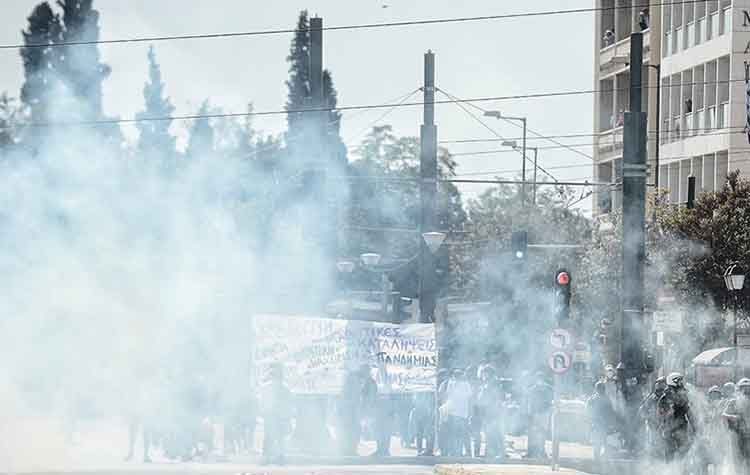 Ένταση στο μαθητικό συλλαλητήριο στο κέντρο της Αθήνας