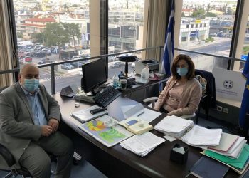 Συνάντηση εργασίας Νίκου Μπαρμπούνη με την Λουκία Κεφαλογιάννη