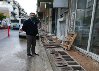 Εργασίες ανακατασκευής πεζοδρομίων στον Δήμο