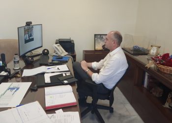 Σύσκεψη εργασίας Στράτου Σαραούδα με τον πρόεδρο του ΕΕΑ, Γιάννη Χατζηθεοδοσίου