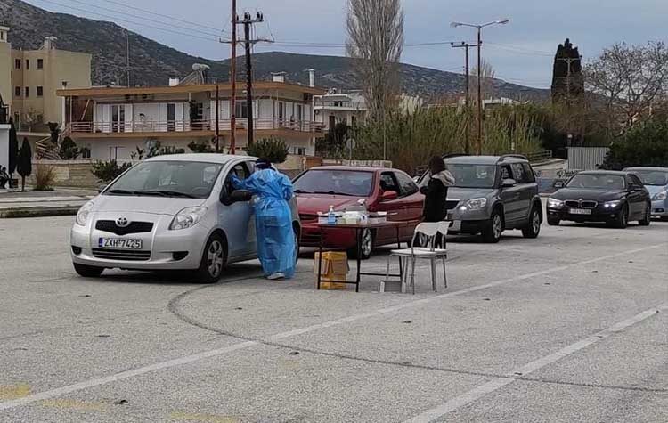 Ένα θετικό δείγμα στα 643 drive through rapid tests