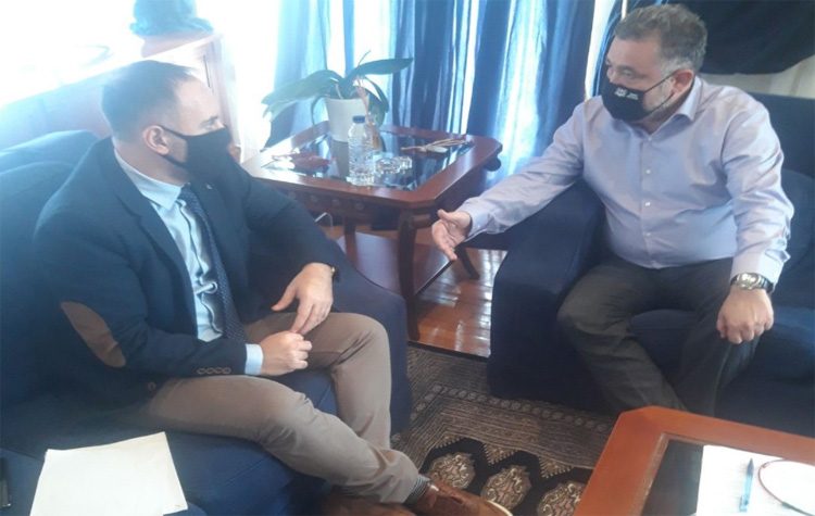 Εθιμοτυπική συνάντηση Βασίλη Θώδα με Μιλτιάδη Χατζηγιαννάκη