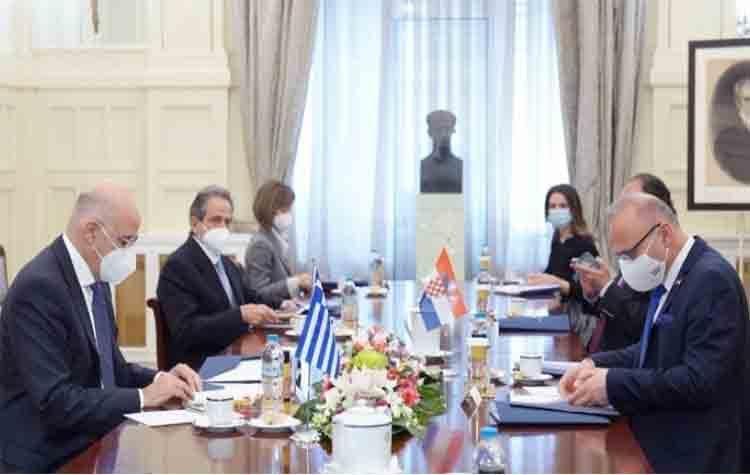 Συνάντηση Νίκου Δένδια με τον υπουργό Εξωτερικών της Κροατίας Gordan Grlić Radman