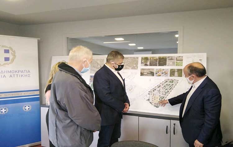 Συνάντηση Τσίρκα - Πατούλη με φόντο το νέο πάρκο στον Δήμο Μαραθώνος