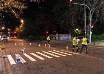 Διαγραμμίσεις σε διαβάσεις πεζών σε κεντρικές λεωφόρους