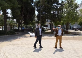 Αυτοψία Γ. Βούρου στις εργασίες ανακατασκευής της πλατείας της Νησίδας