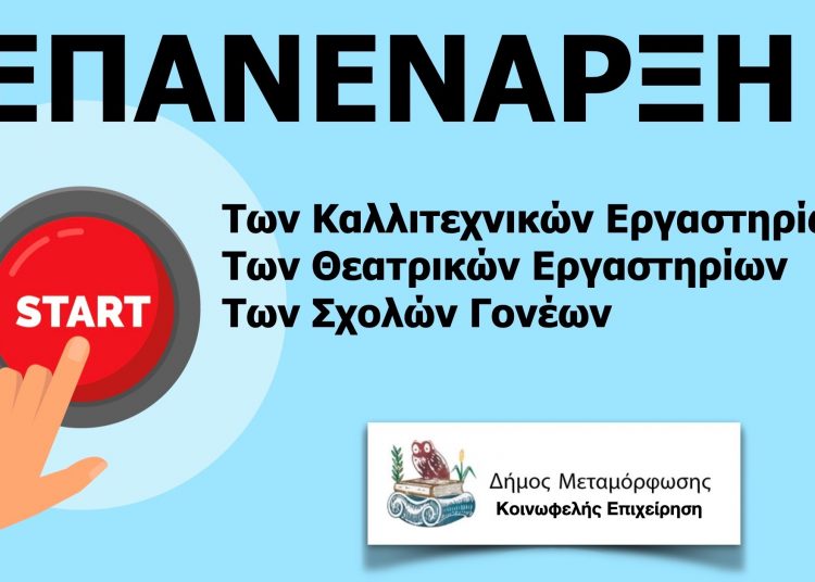 Επανέναρξη καλλιτεχνικών και θεατρικών εργαστηρίων για παιδιά και ενήλικες