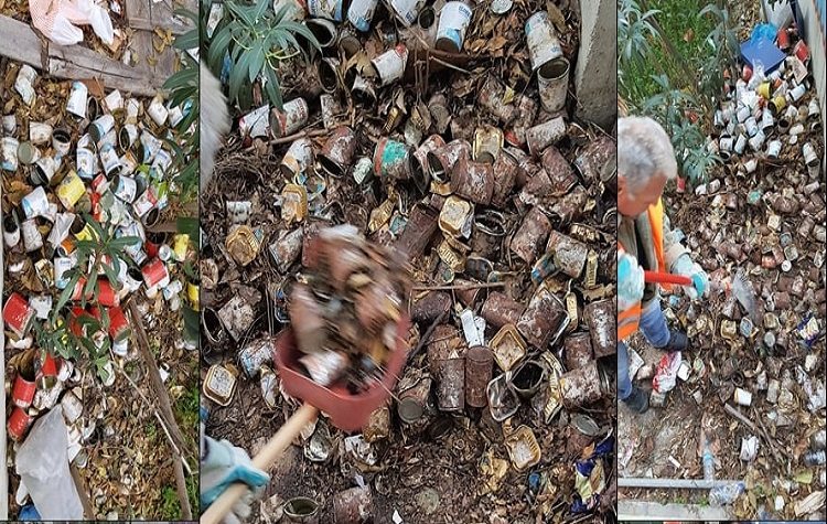 «Βουνό» από κονσέρβες δίπλα σε σχολείο του Αλίμου