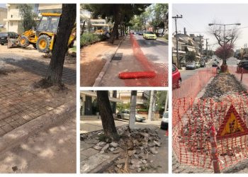 Με αφετηρία τη λεωφόρο Πλαπούτα ξεκίνησε η νέα εργολαβία ανάπλασης των πεζοδρομίων της πόλης