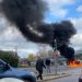 Ένταση στη Λεωφόρο Μεσογείων - Φωτιές σε κάδους και λάστιχα