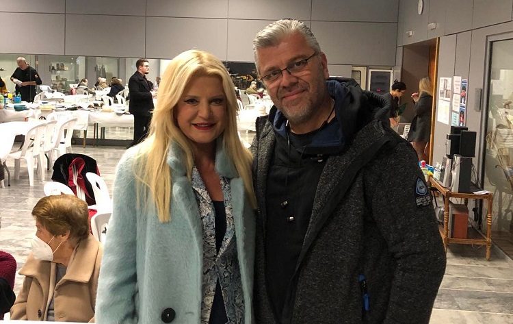 Η Μαρίνα Πατούλη - Σταυράκη στην κοπή της βασιλόπιτας του Συλλόγου Κρητών « Ο Ταλώς»