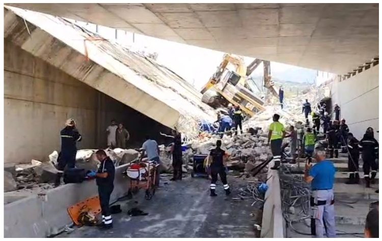 Ένας νεκρός και 8 τραυματίες από κατάρρευση γέφυρας στην Πάτρα