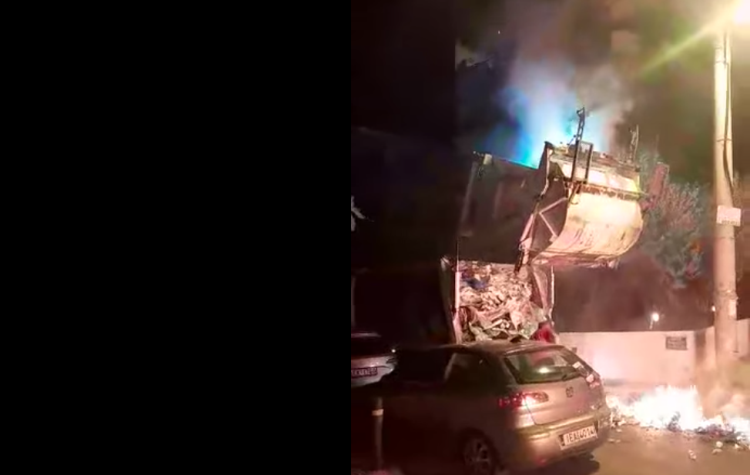 Φωτιά σε κάδο απορριμματοφόρου