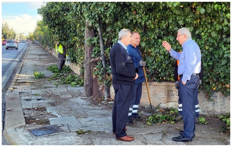Καλλωπισμός της περίφραξης του δάσους Συγγρού και καθαρισμός πεζοδρομίων επί της Λεωφ. Κηφισίας