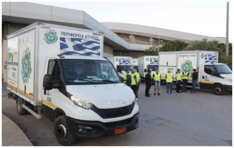 Η πρώτη αποστολή με 7 φορτηγά ανθρωπιστικής βοήθειας από την Περιφέρεια στους πλημμυροπαθείς της Θεσσαλίας