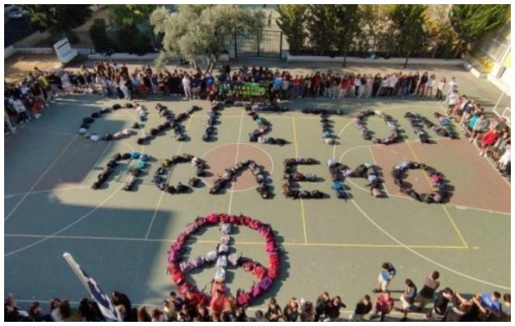 Δράση για την Eιρήνη πραγματοποίησαν μαθητές του 1ου Γυμνασίου