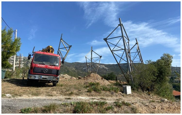 Ολοκληρώνεται η μεταφορά των πυλώνων υψηλής τάσης στη Νέα Πεντέλη