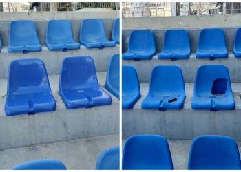 Αντικαταστάθηκαν σπασμένα καθίσματα στο στάδιο της Πεύκης
