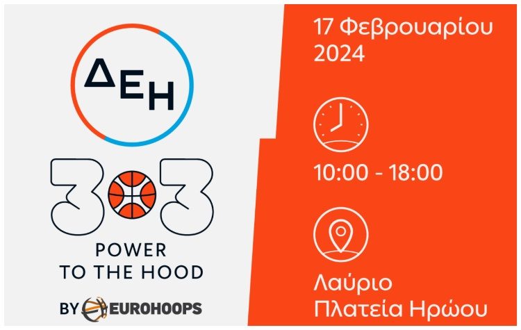 Ο Δήμος Λαυρεωτικής είναι ο επόμενος “σταθμός” του ΔΕΗ 3×3 POWER TO THE HOOD by Eurohoops!