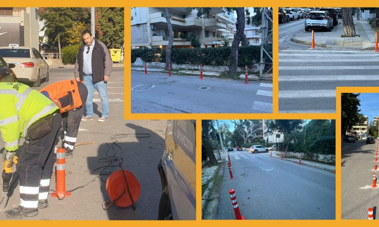 Νέες εργασίες τοποθέτησης κολωνακίων για αποτροπή της παράνομης στάθμευσης