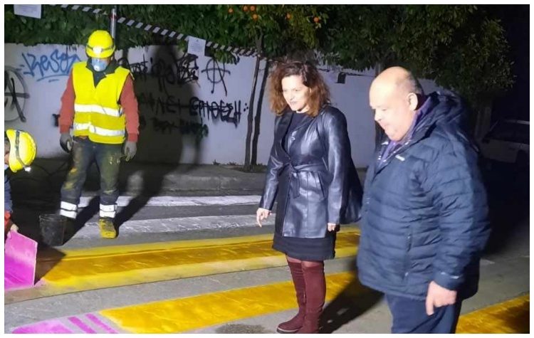 Διαγραμμίσεις για την ασφαλή διέλευση μαθητών, πεζών και οχημάτων