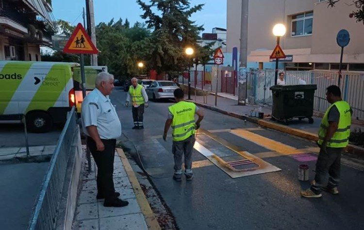 Ασφαλείς διαβάσεις πεζών γύρω από τα σχολεία του Δήμου Ηρακλείου