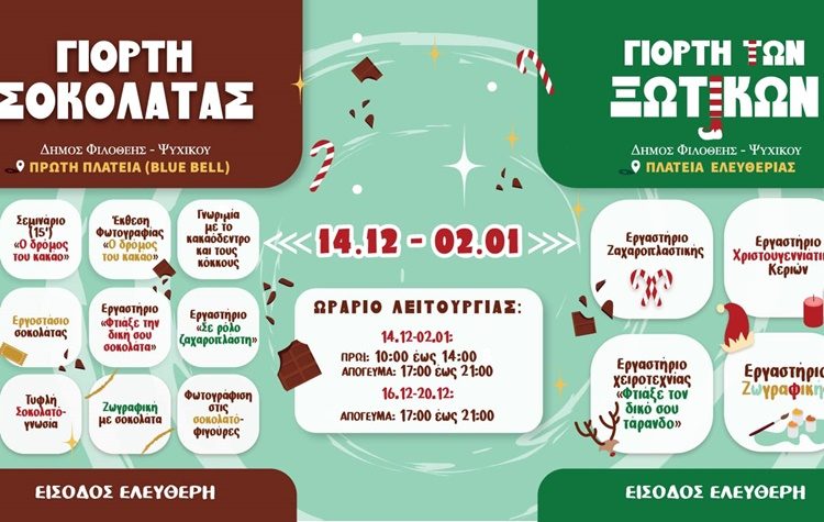 Η μαγεία των Χριστουγέννων στο Δήμο Φιλοθέης - Ψυχικού