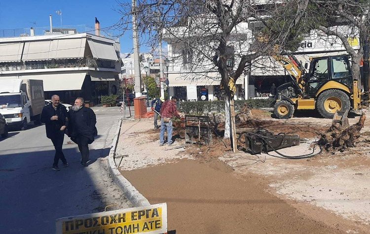 Ξεκίνησαν οι εργασίες στον αύλειο χώρο του Ι.Ν. Αγίου Κωνσταντίνου Μεταμόρφωσης