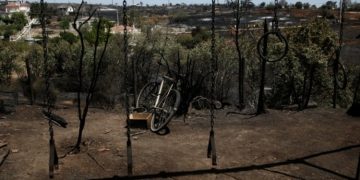 Αυτοψία του Κ. Κατσαφάδου στις πληγείσες περιοχές από την πυρκαγιά στο Κρυονέρι