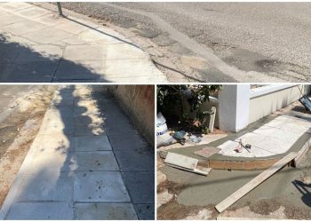 Άρχισαν εργασίες επιδιόρθωσης πεζοδρομίων στην Πεύκη