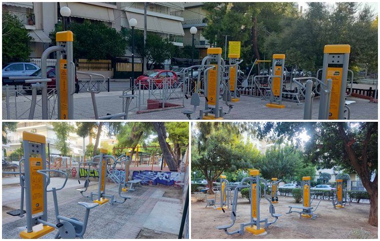 Υπαίθρια όργανα γυμναστικής σε 3 ακόμα πάρκα και πλατείες του Δήμου Ηρακλείου